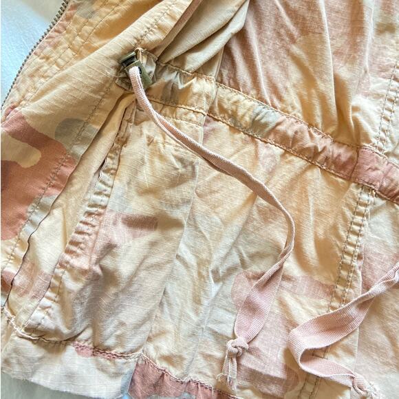 Free People Taupe Camo Lead the Way Tie Waist Canvas Utility Jacket Size XS - Picture 10 of 14